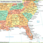 Map Of Southeastern United States   Ontheworldmap Within Printable Map Of Southeast United States