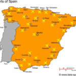 Map Of Spain Airports   Spain Map Airports (Southern Europe   Europe) Inside Map Of Spain And Portugal Airports