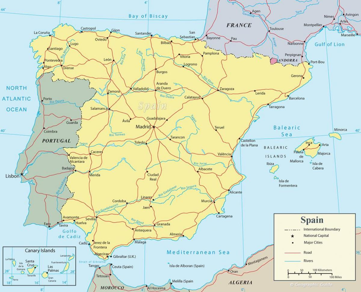 Map Of Spain: Offline Map And Detailed Map Of Spain intended for Printable Map Of Spain And Portugal With Major Cities