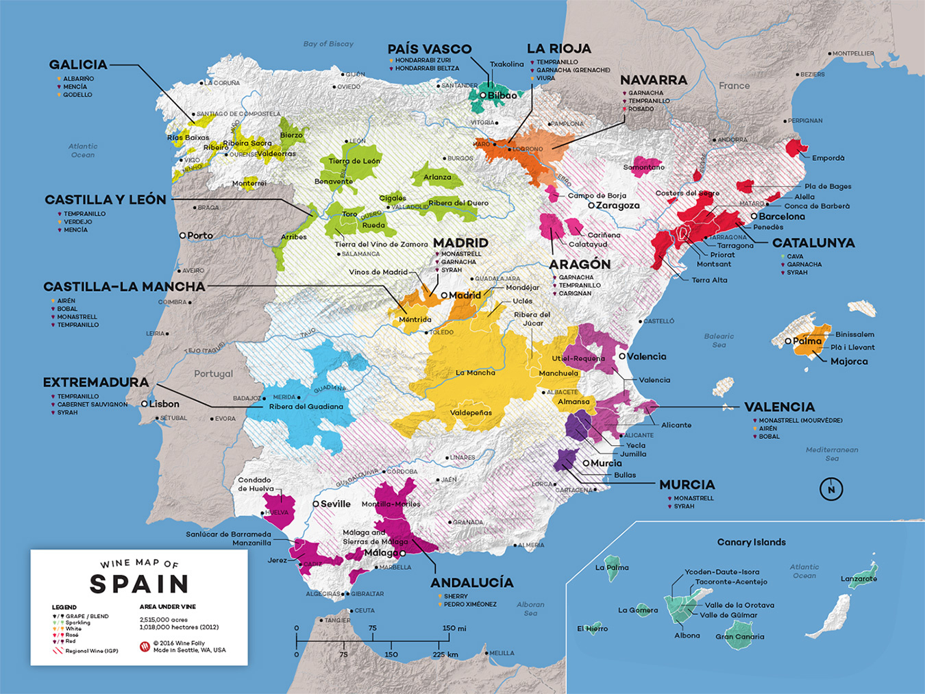 Map Of Spain Wine Regions | Wine Folly inside Map Of Spain And Portugal Wine Regions
