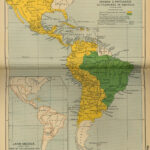 Map Of Spanish And Portuguese Settlements In America Within Spanish Map Of North And South America