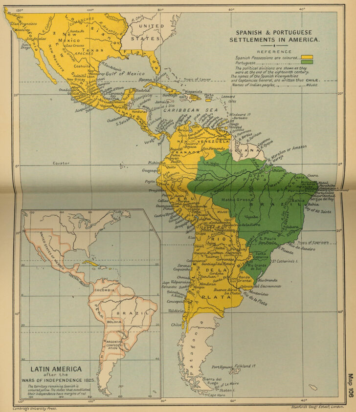 Spanish Map of North and South America