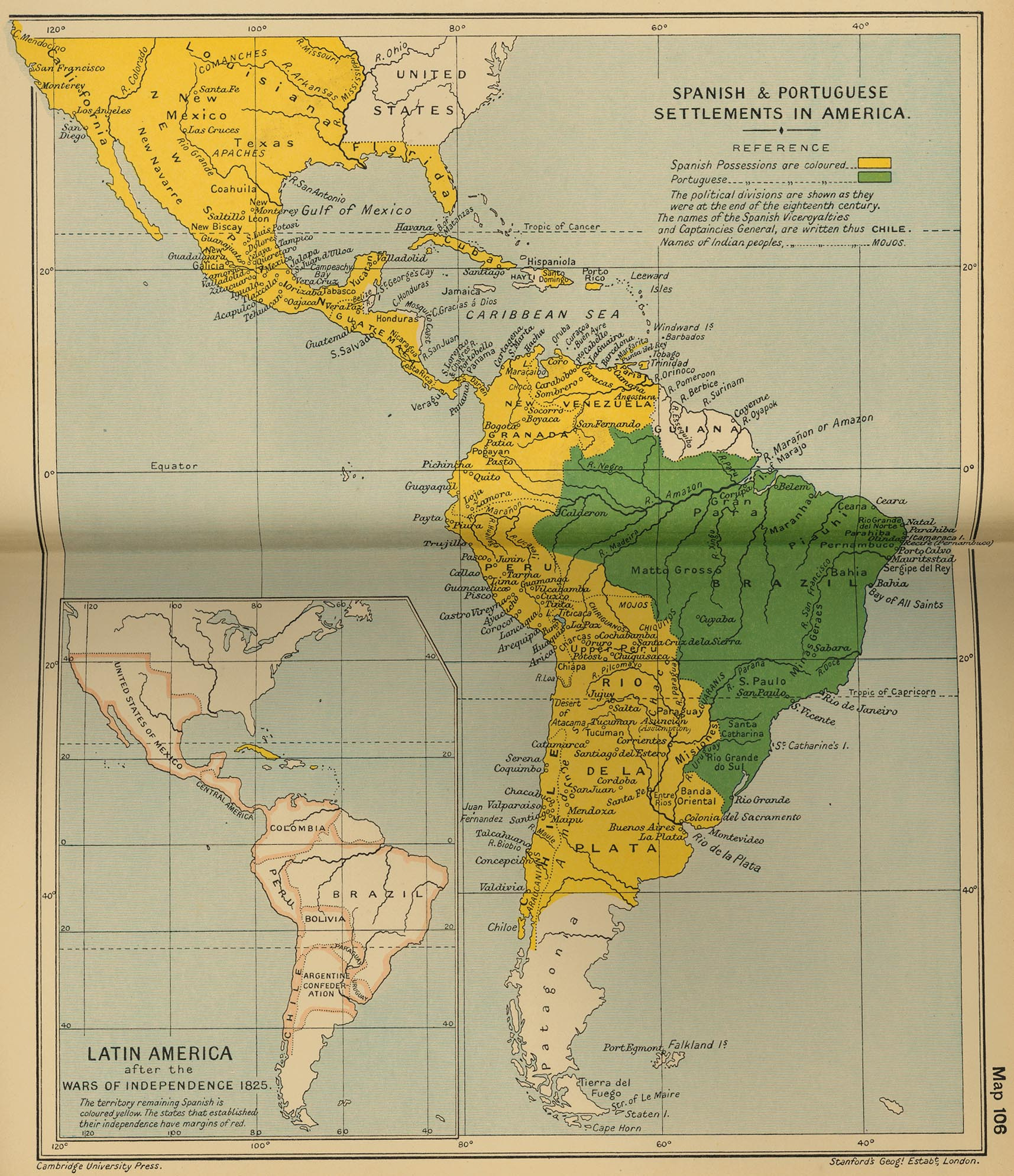 Map Of Spanish And Portuguese Settlements In America within Spanish Map of North and South America