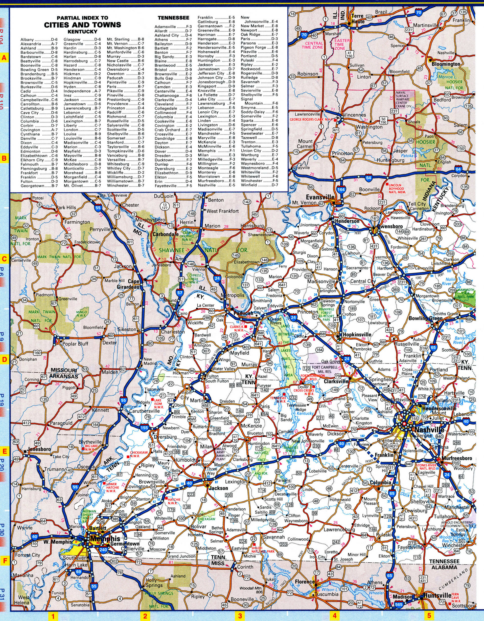 Map Of Tennessee Roads And Highways.free Printable Road Map Of for Free Printable Road Map Of Tennessee