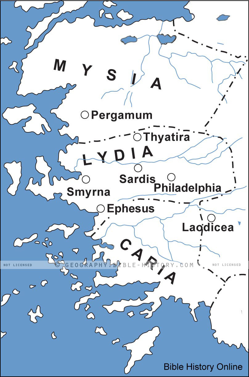 Map Of The 7 Churches Of Revelation (Asia Minor) - Bible History intended for Printable Map Of The Seven Churches Of Revelation