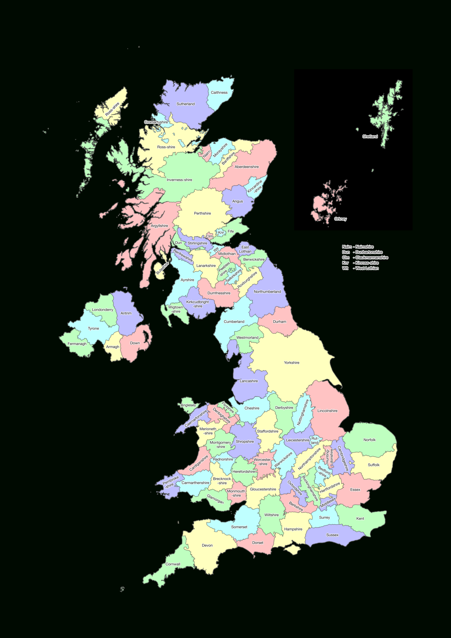map of the counties association of british counties with regard to county map of england scotland and wales scaled Map Of The Counties | Association Of British Counties with regard to County Map of England Scotland and Wales