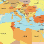 Map Of The Mediterranean Sea   Gis Geography For Map Of Italy And France And Greece