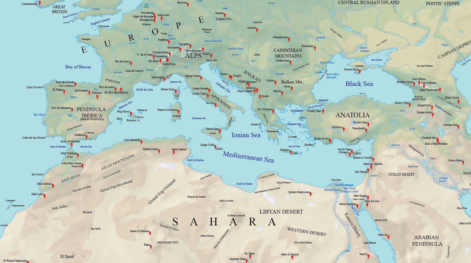 Map Of The Mediterranean Sea - Gis Geography with regard to Printable Map of Mediterranean Sea