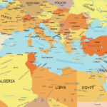 Map Of The Mediterranean Sea   Gis Geography Within Western Mediterranean Map Printable