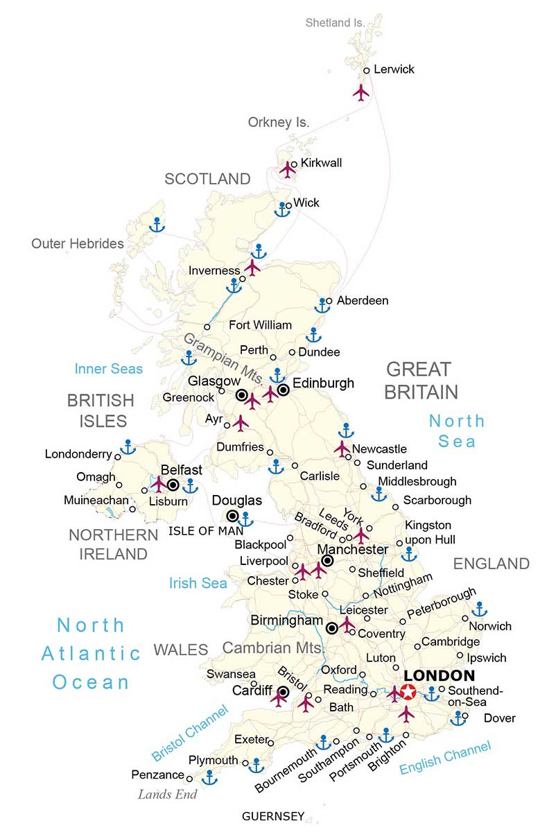 Map Of The United Kingdom - Gis Geography with Map of England Ireland Scotland Wales and France