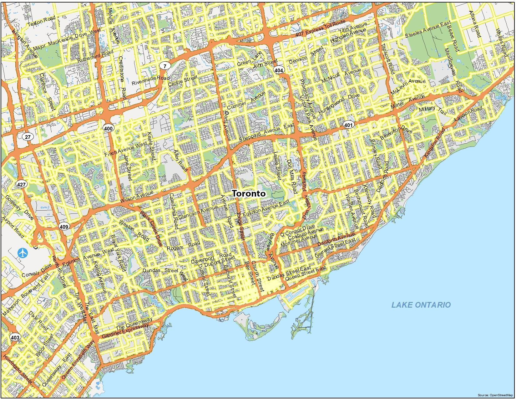 Map Of Toronto, Ontario - Gis Geography with regard to Free Printable Toronto Tourist Map