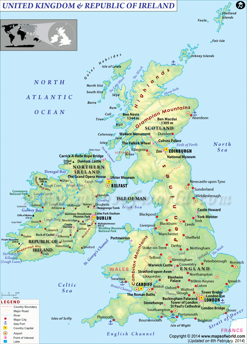 Map Of Uk And Ireland inside Map of Ireland England and Scotland
