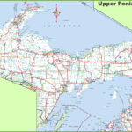 Map Of Upper Peninsula Of Michigan   Ontheworldmap With Printable Map Of Upper Peninsula Michigan
