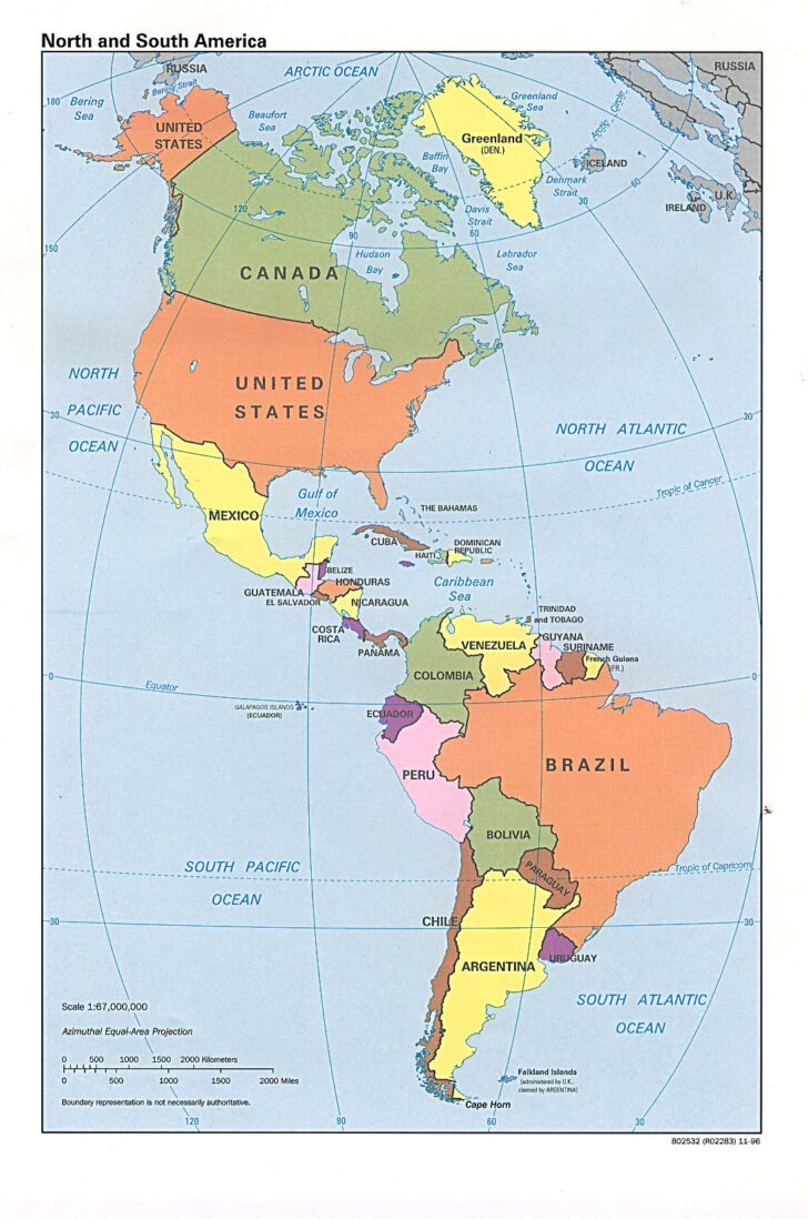 Detailed Map of the Western Hemisphere