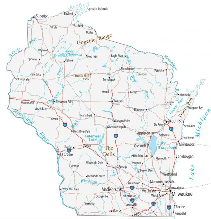 Map of Northern Wisconsin