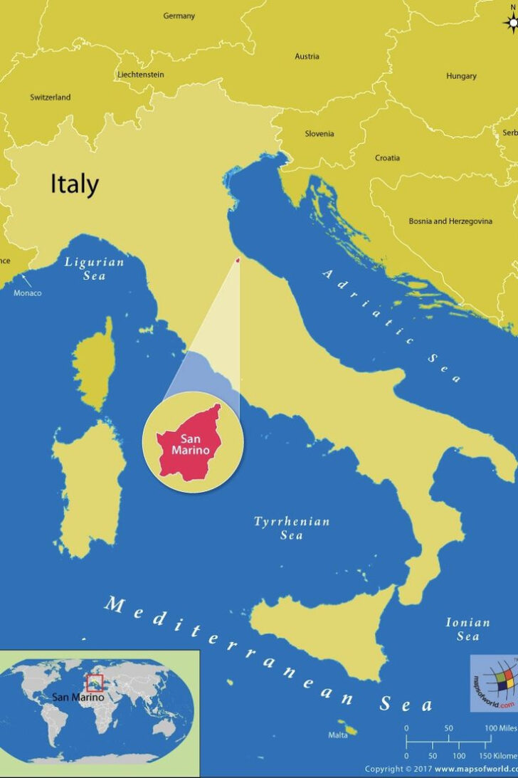 Map of Italy and San Marino
