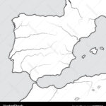 Map The Spanish Lands Spain Portugal Royalty Free Vector Inside Outline Map Of Spain And Portugal