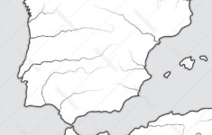 Map The Spanish Lands Spain Portugal Royalty Free Vector inside Outline Map Of Spain And Portugal