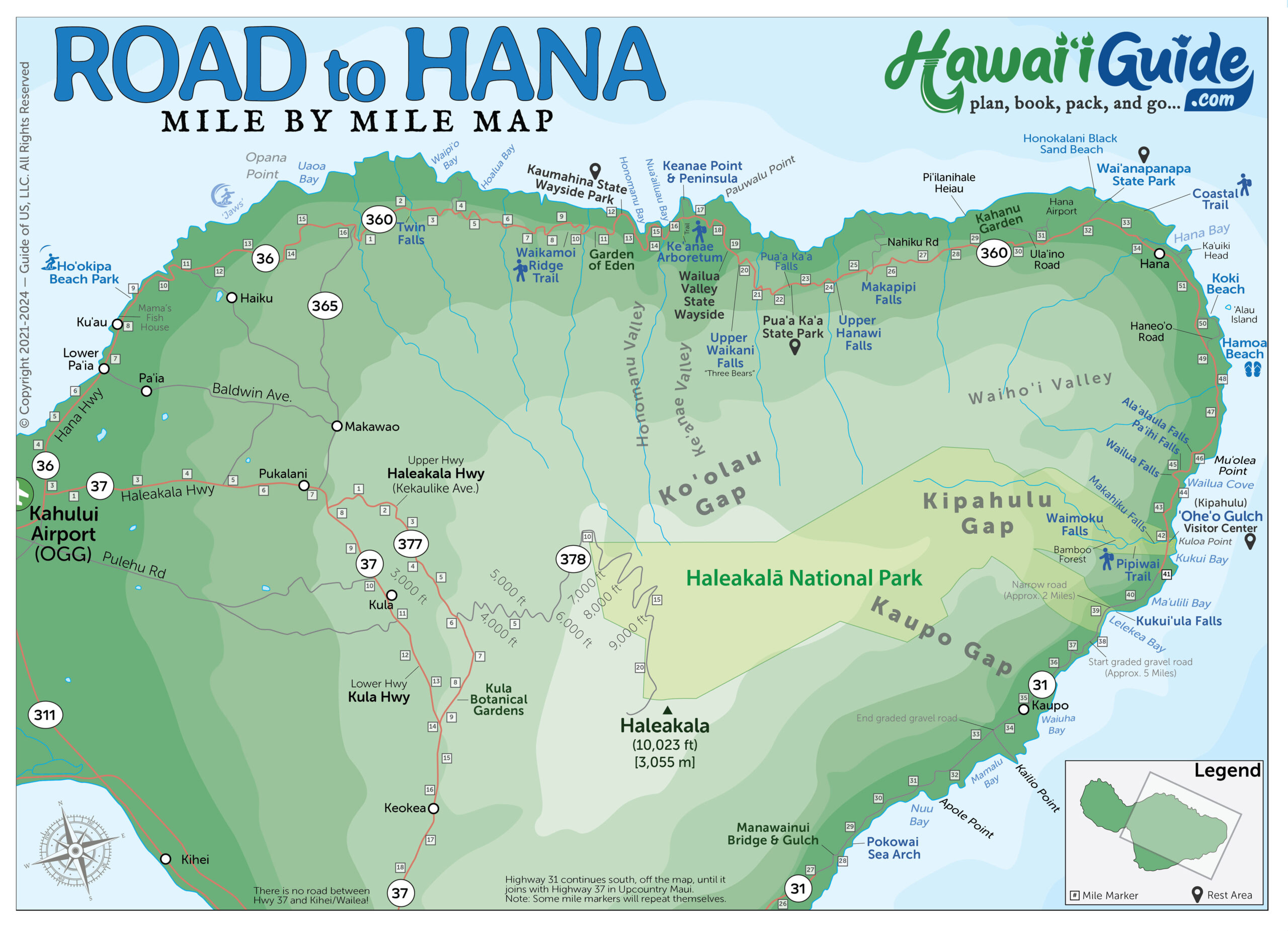 maps for the road to hana highway beyond maui hawaii inside printable road to hana map with mile markers scaled Maps For The Road To Hana Highway & Beyond | Maui Hawaii inside Printable Road To Hana Map With Mile Markers