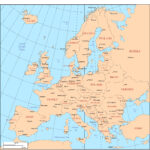Maps Of Europe Inside Free Printable Map Of Europe With Cities