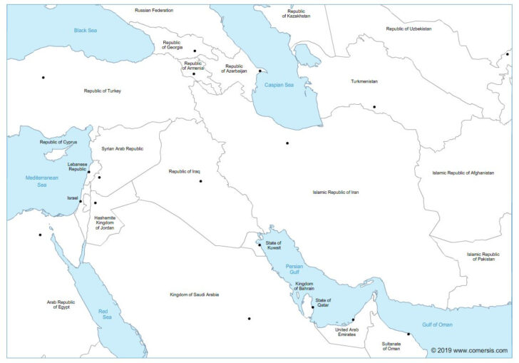 Free Printable Map of Middle East Countries