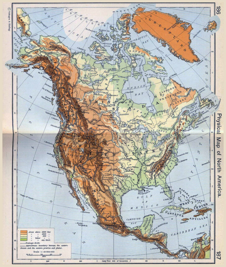 Topographical Map of North and South America