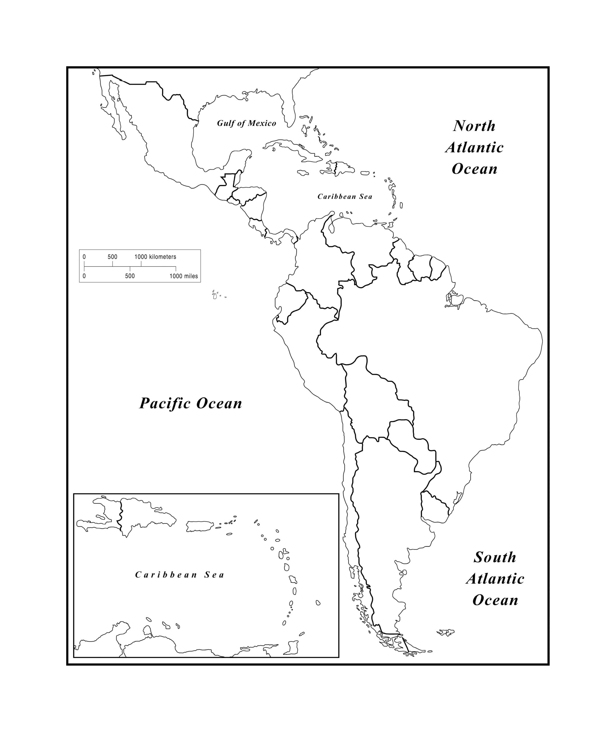 Maps Of The Americas, Page 2 inside Blank Map of Latin America Printable