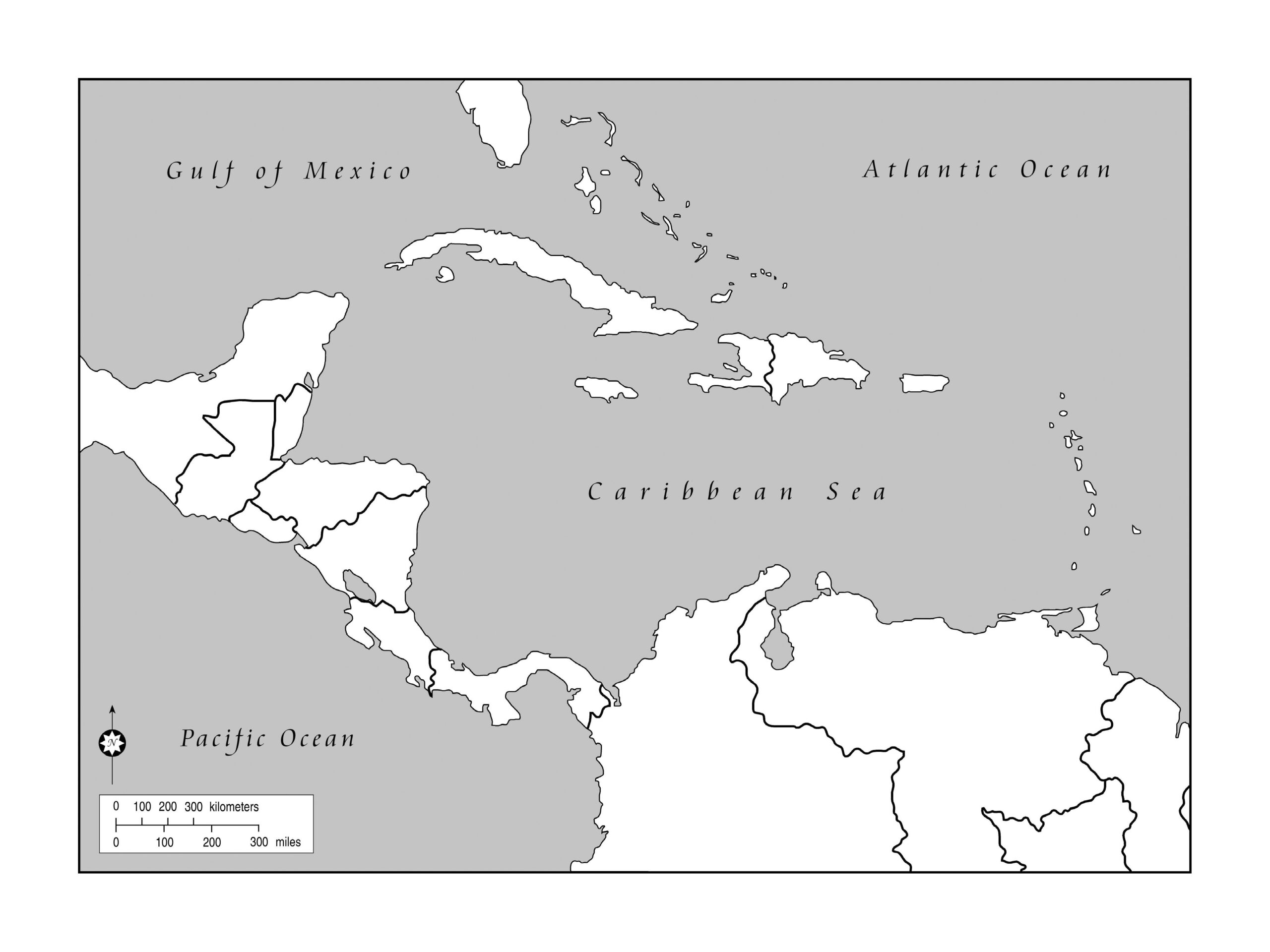 Maps Of The Americas, Page 2 inside Blank Map of the Caribbean Printable
