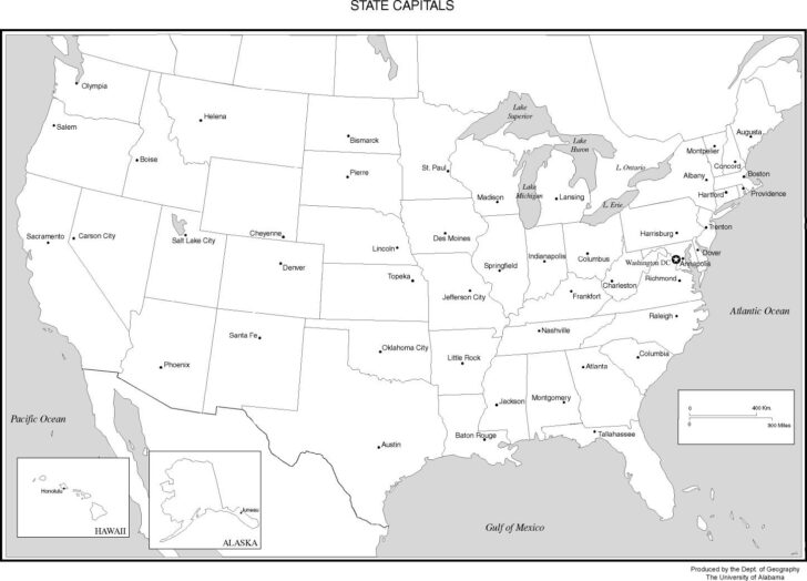 Printable US Map Black and White