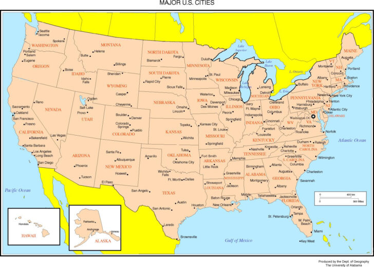 Pdf States and Capitals Map Printable