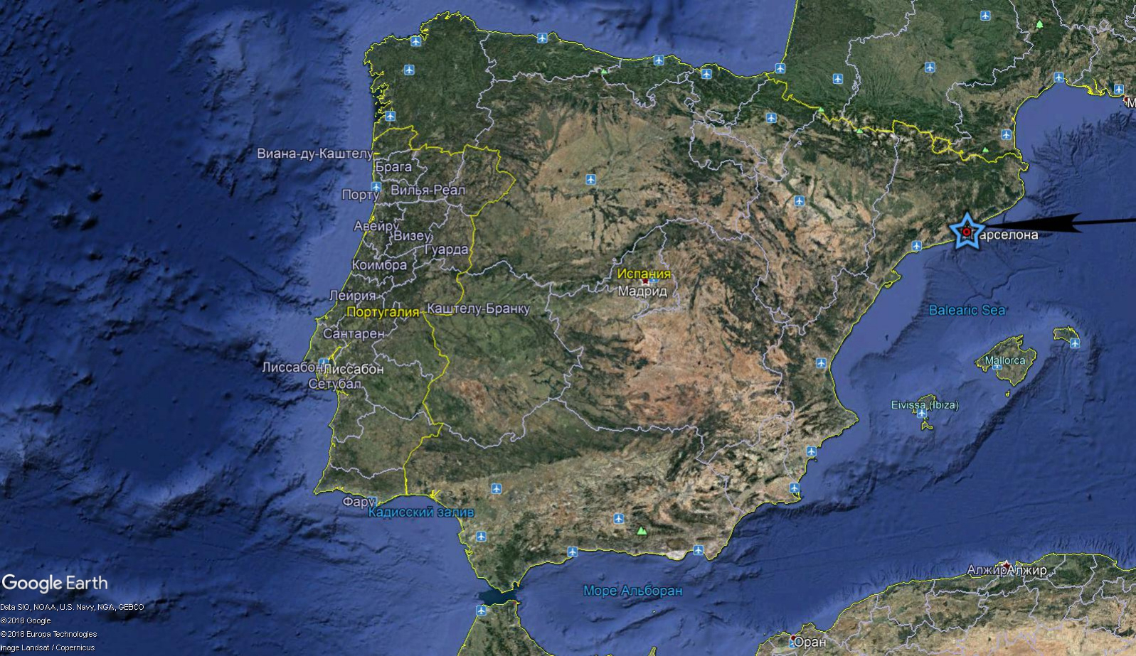 Matching Scales - Google Earth Community in Google Map of Portugal and Spain