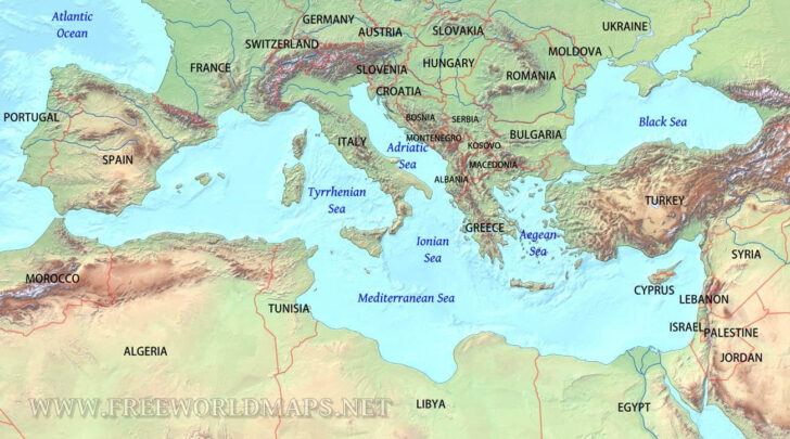 Western Mediterranean Map Printable Western Mediterranean Map Printable