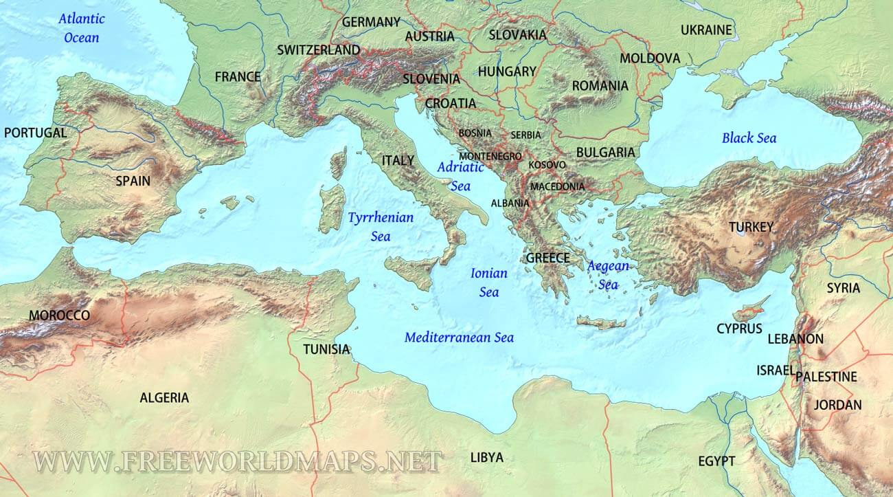 mediterranean map with regard to western mediterranean map printable Mediterranean Map with regard to Western Mediterranean Map Printable