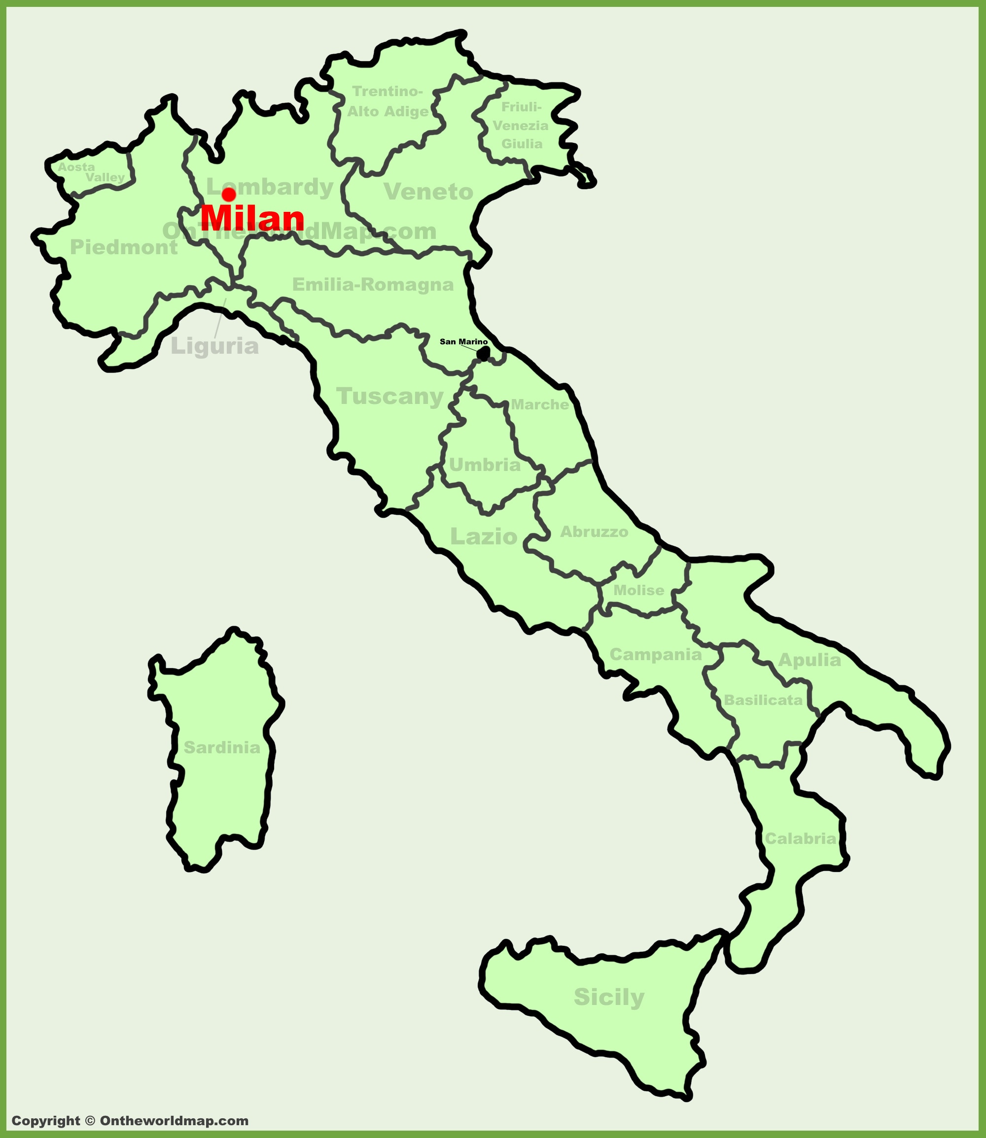 Milan Location On The Italy Map - Ontheworldmap with Milan on Map of Italy