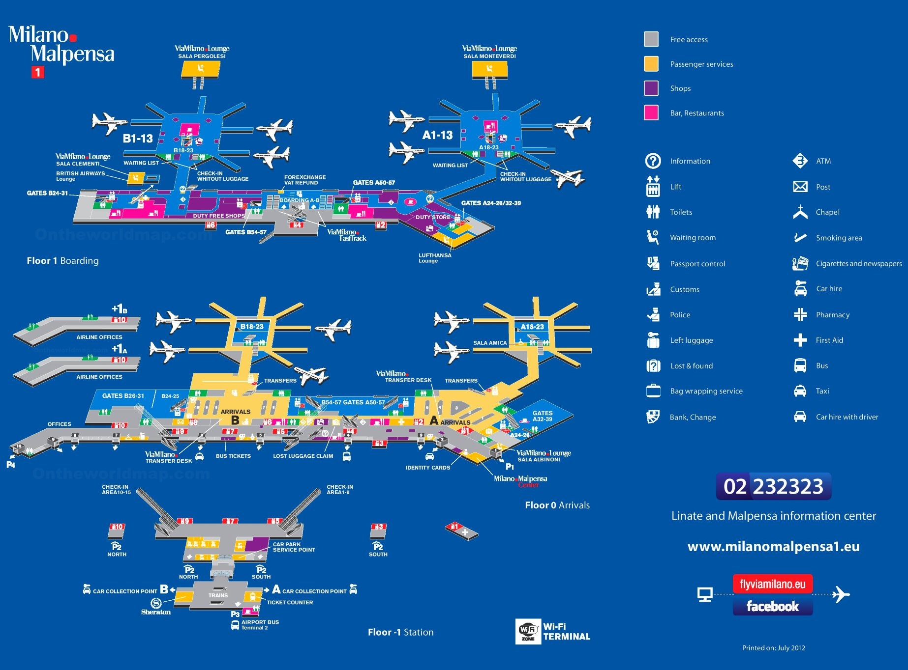 Milan Malpensa Airport Map - Ontheworldmap regarding Map of Malpensa Airport Italy