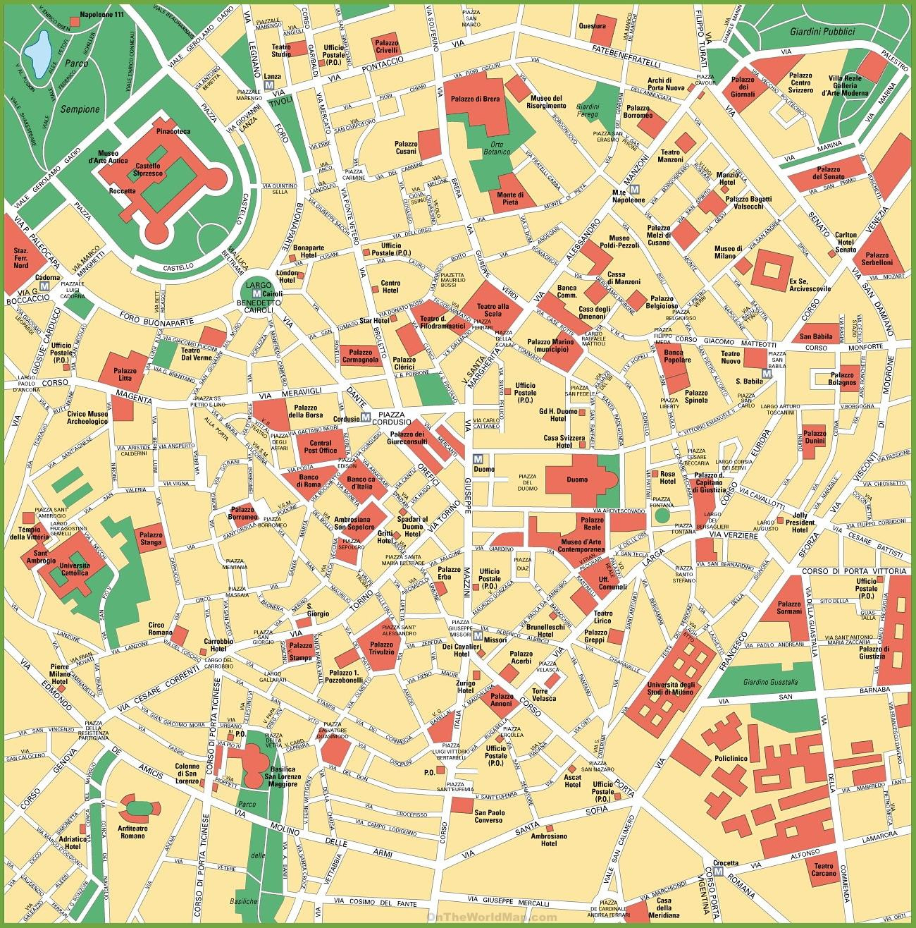 Milan Map - City Map Of Milan Italy (Lombardy - Italy) regarding City Map of Milan Italy