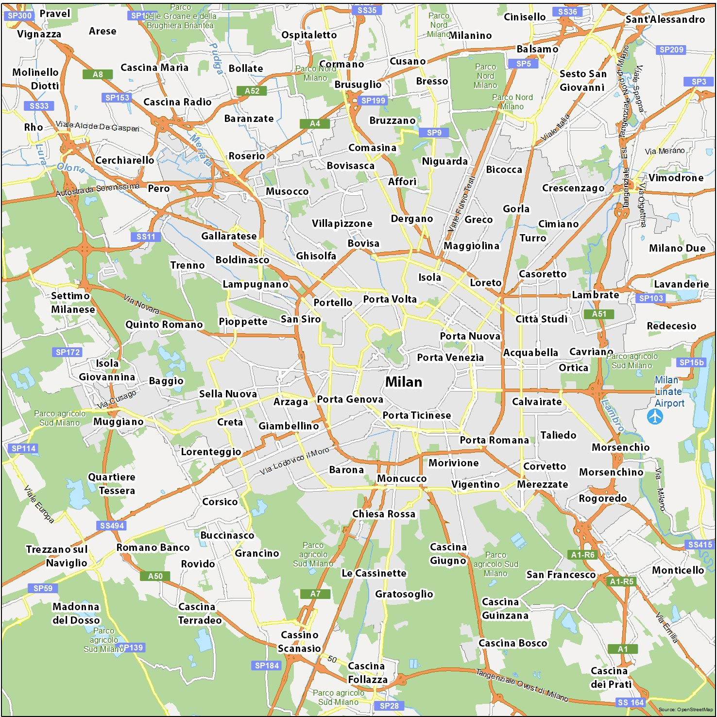 Milan Map, Italy - Gis Geography throughout Google Map of Milan Italy