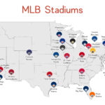 Mlb Stadiums Map Art Print: Baseball Fan Gift   Etsy In Free Printable Map Of Mlb Stadiums