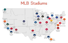 Mlb Stadiums Map Art Print: Baseball Fan Gift - Etsy in Free Printable Map Of Mlb Stadiums