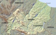 Molise Physical Map regarding Map of Molise Region Italy
