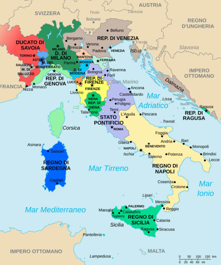 Map of Monaco France and Italy