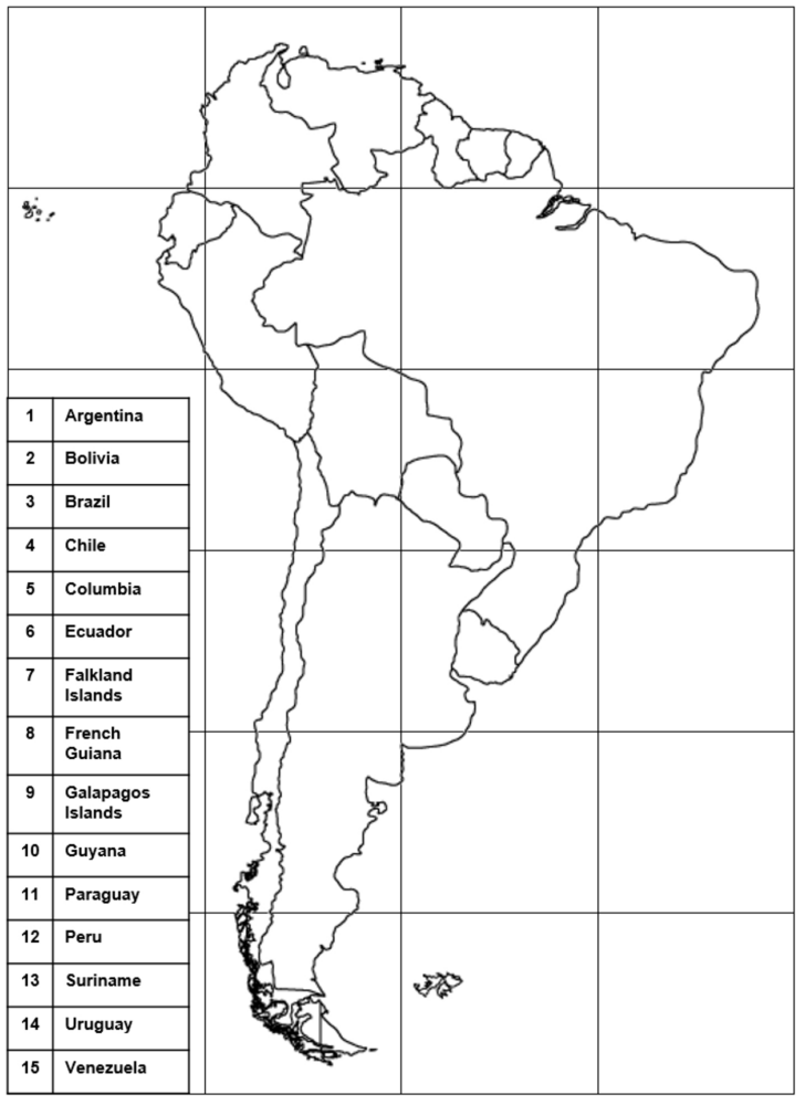 North and South America Map with Latitude and Longitude