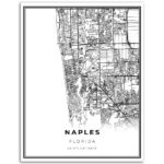 Naples Map Print, Florida Fl Usa Map Art Poster, Collier County Within Printable Map Of Naples Florida