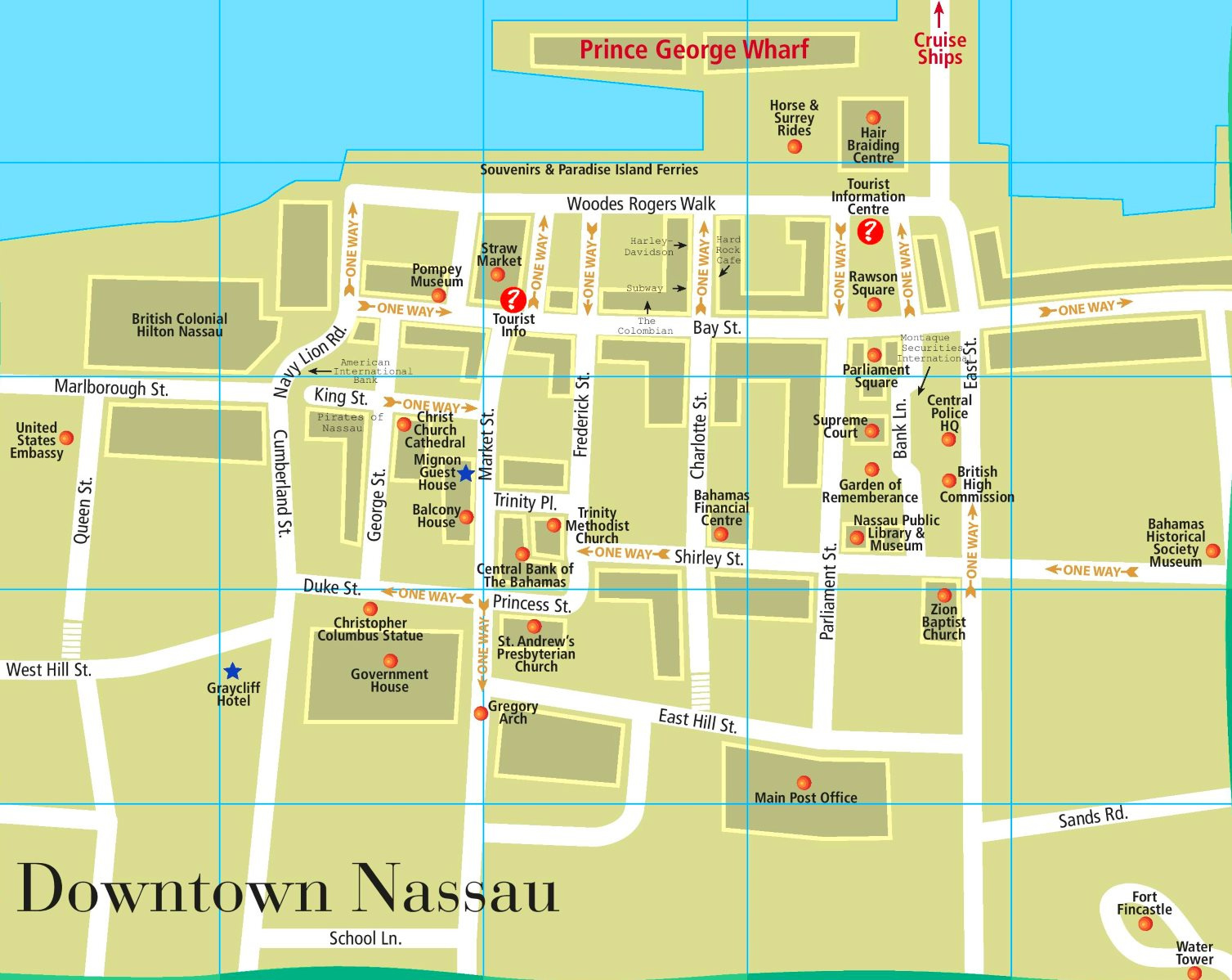 Nassau Downtown Map - Ontheworldmap throughout Nassau Tourist Map 2025 Printable
