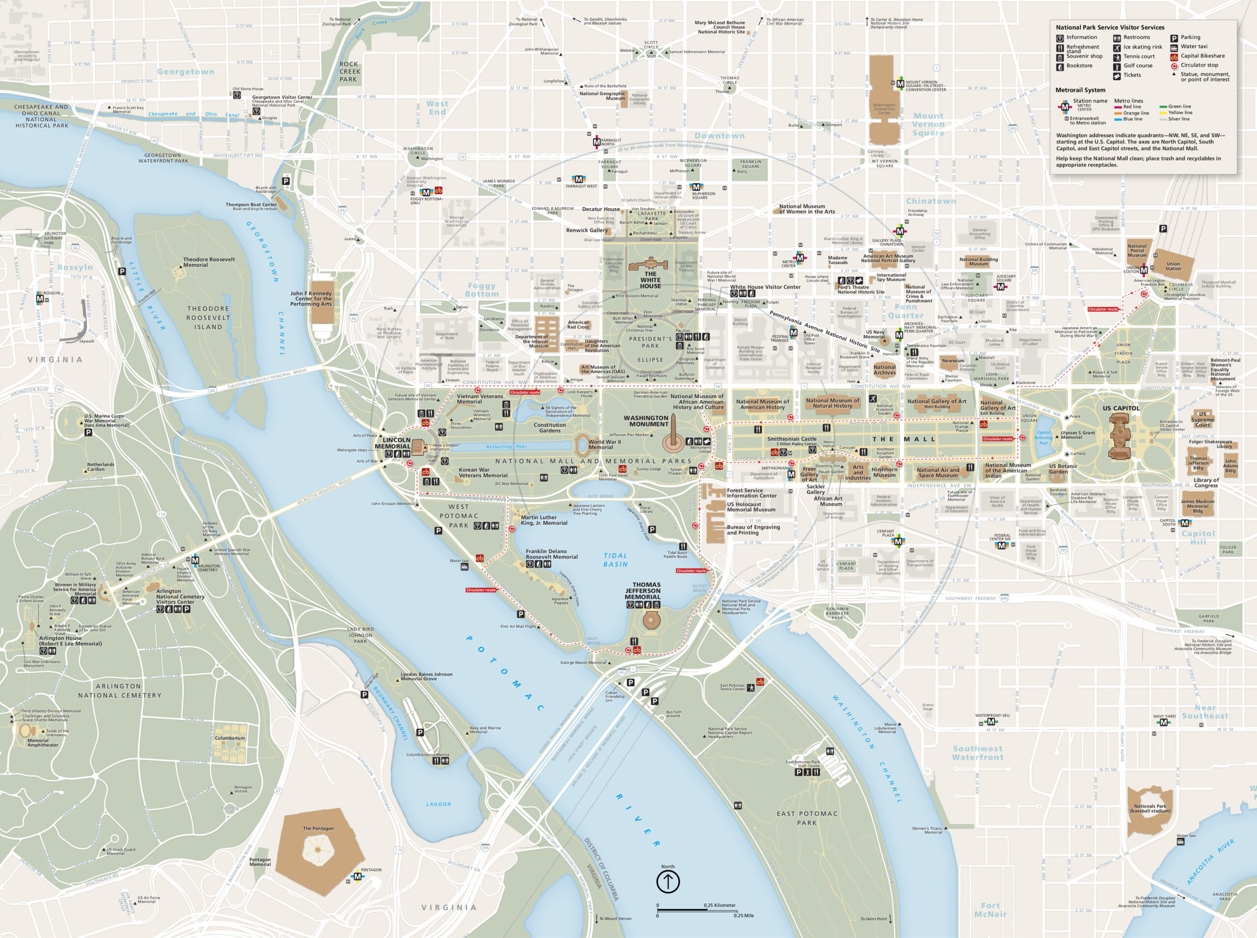 National Mall Maps | Npmaps: Free National Park Maps regarding Washington Dc Walking Map Printable