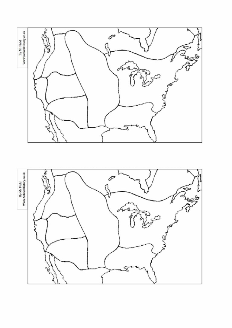 Free Printable Native American Regions Map Worksheet | Adams Printable Map