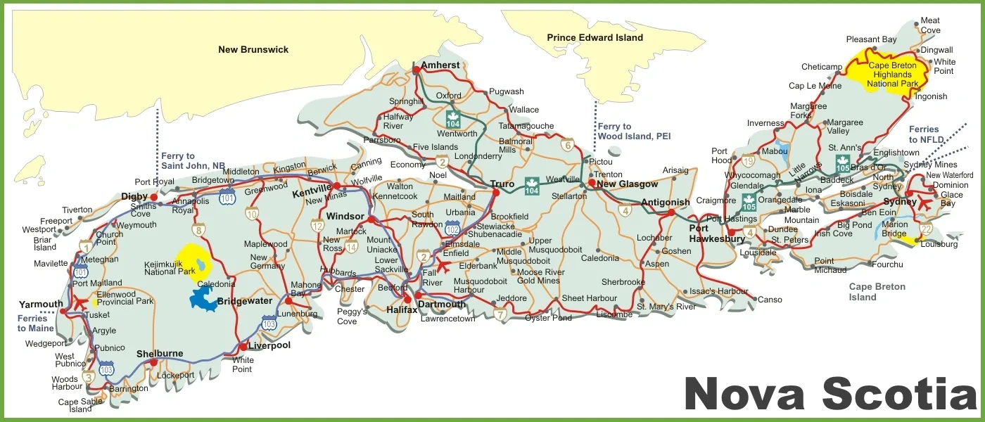 Navigate Your Way Through Nova Scotia With Our Road Map - Canada Maps within Printable Map of Nova Scotia Canada
