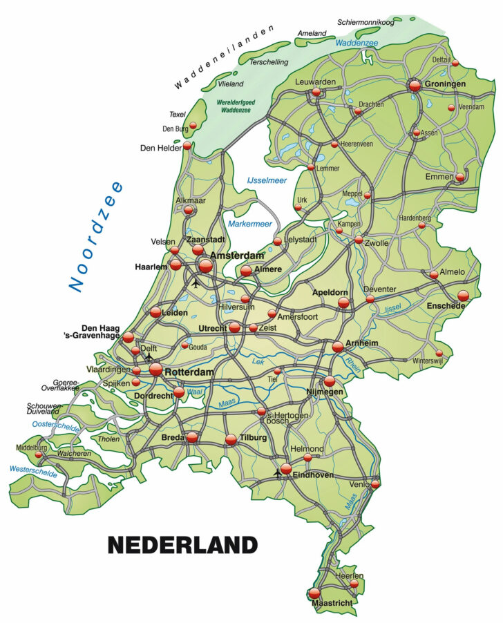 Free Printable Map of the Netherlands