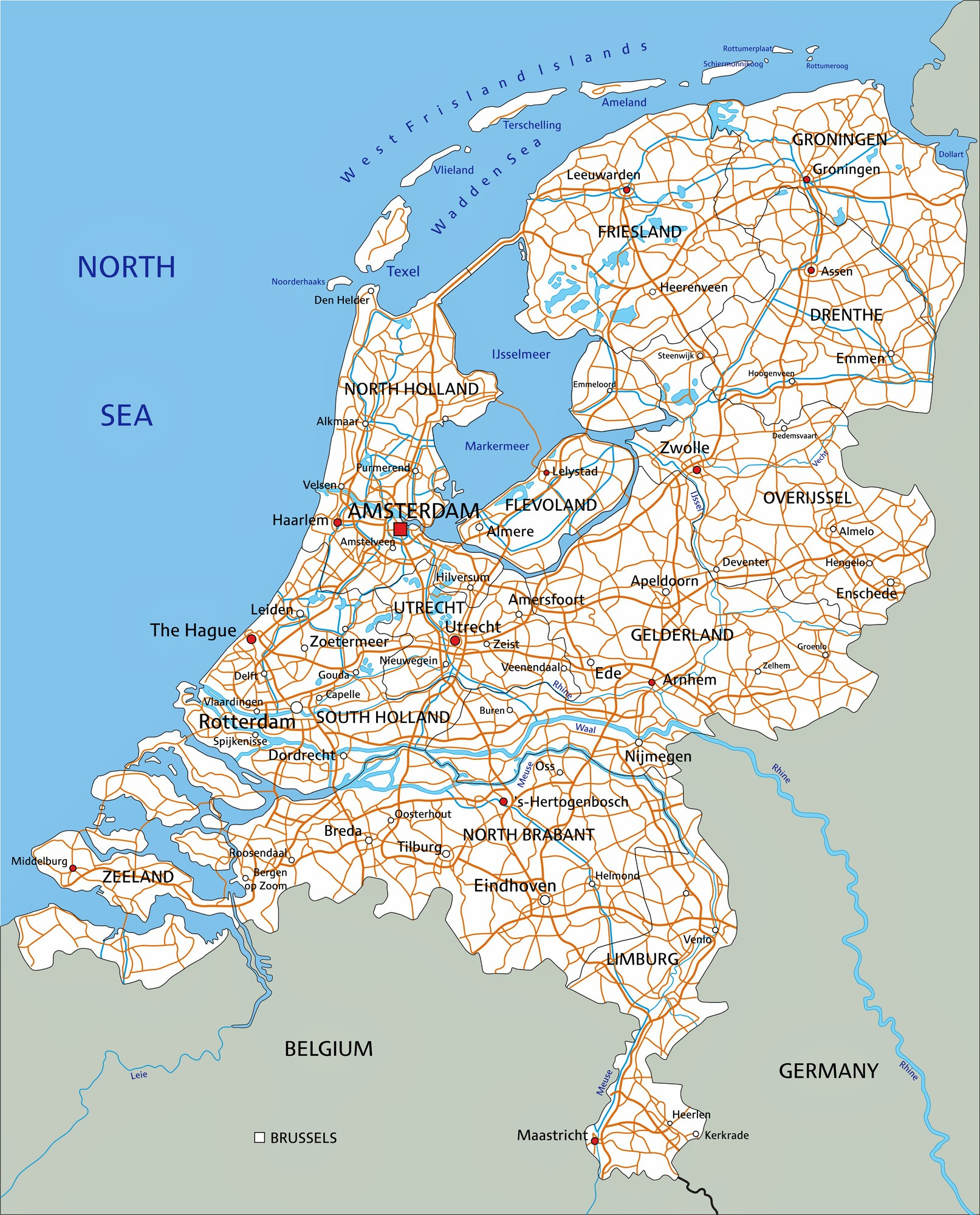 Netherlands Maps | Printable Maps Of Netherlands For Download within Free Printable Map Of The Netherlands