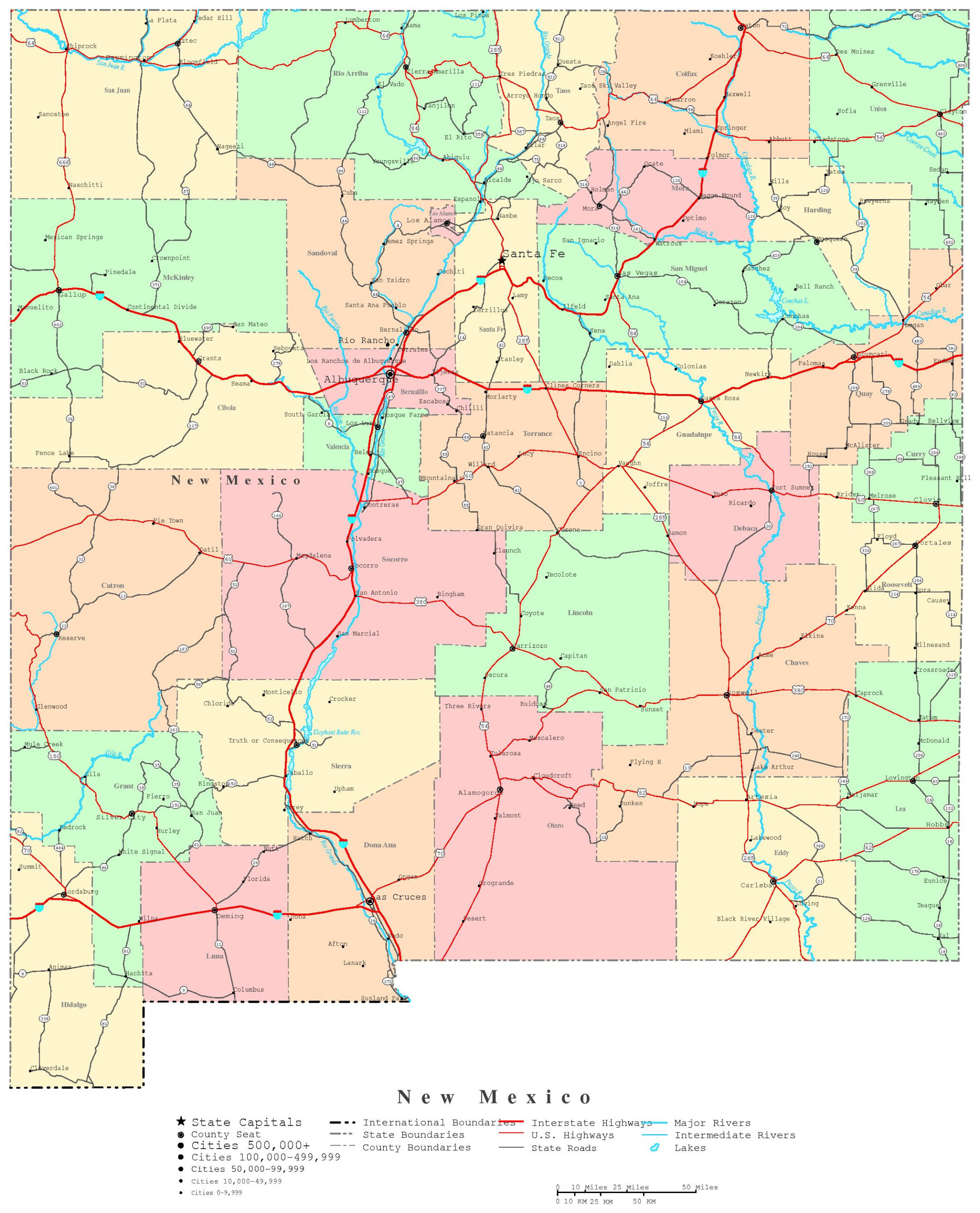 new mexico printable map within free printable map of new mexico scaled New Mexico Printable Map within Free Printable Map Of New Mexico